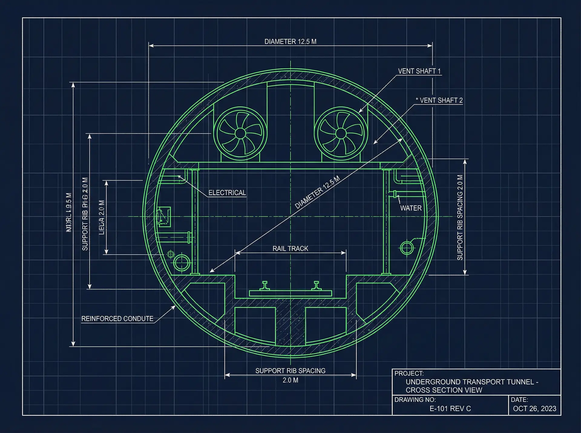 地下隧道截面工程蓝图 - 暗网 - 结构分析